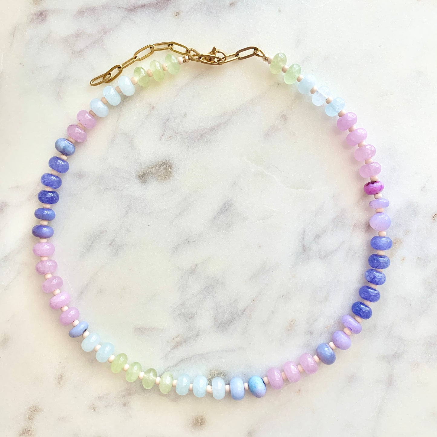 Sea Glass Opals Gemstone Necklace