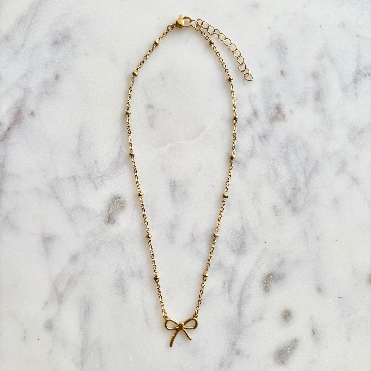 Gold Bow Necklace