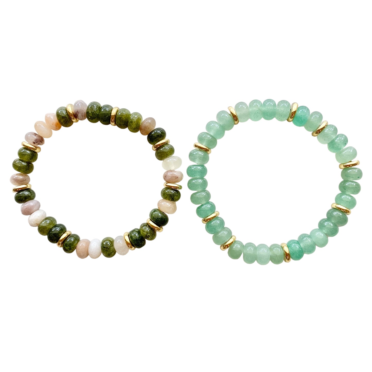 Green Opals Gemstone Stretch Bracelet