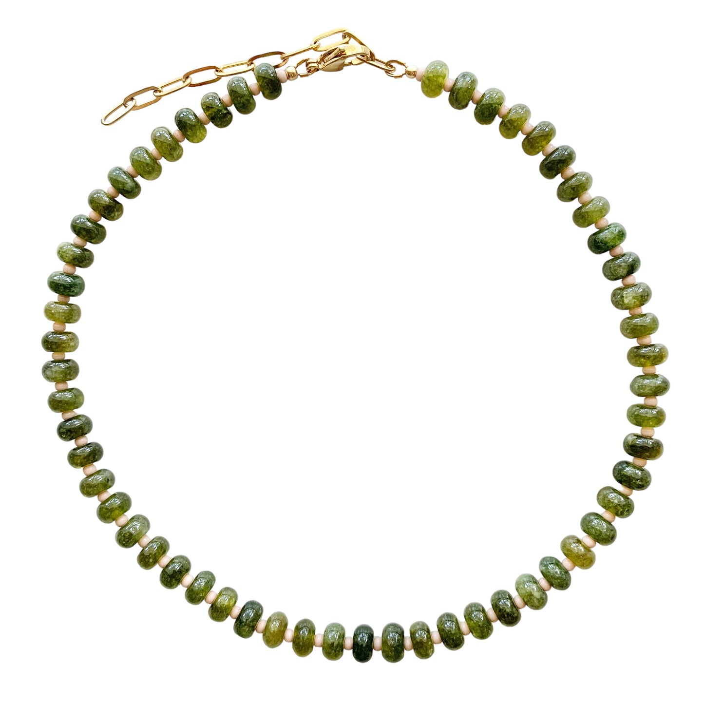 Olive Green Opal Gemstone Necklace