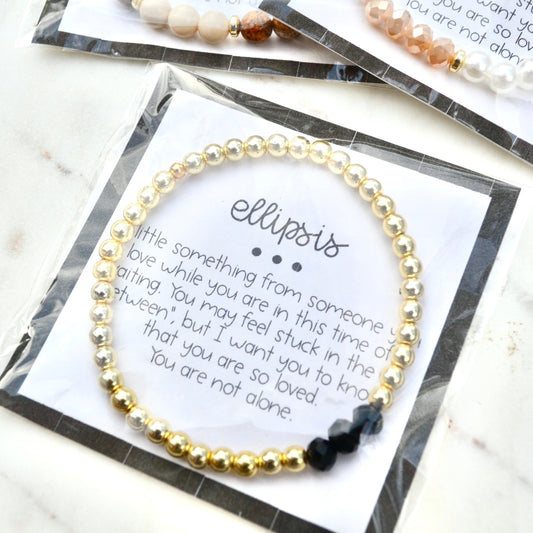 Ellipsis Message Beaded Stretch Bracelet