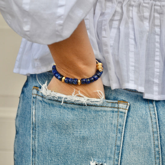 Lapis Lazuli Gemstone Adjustable Bracelet