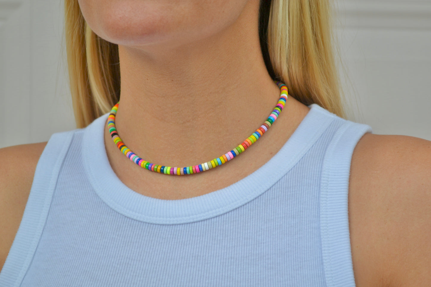 Enamel Rainbow Choker Necklace