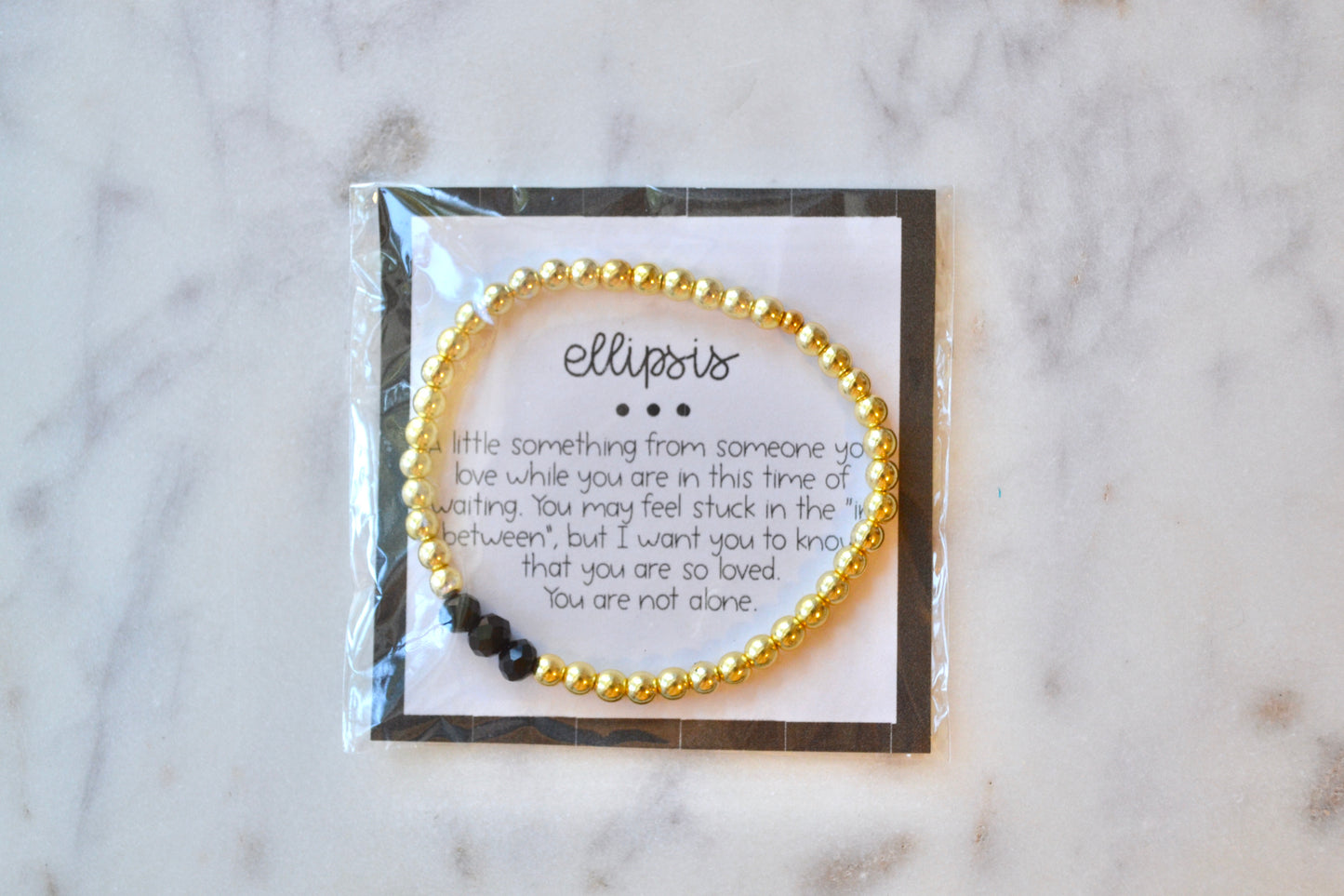 Ellipsis Message Beaded Stretch Bracelet