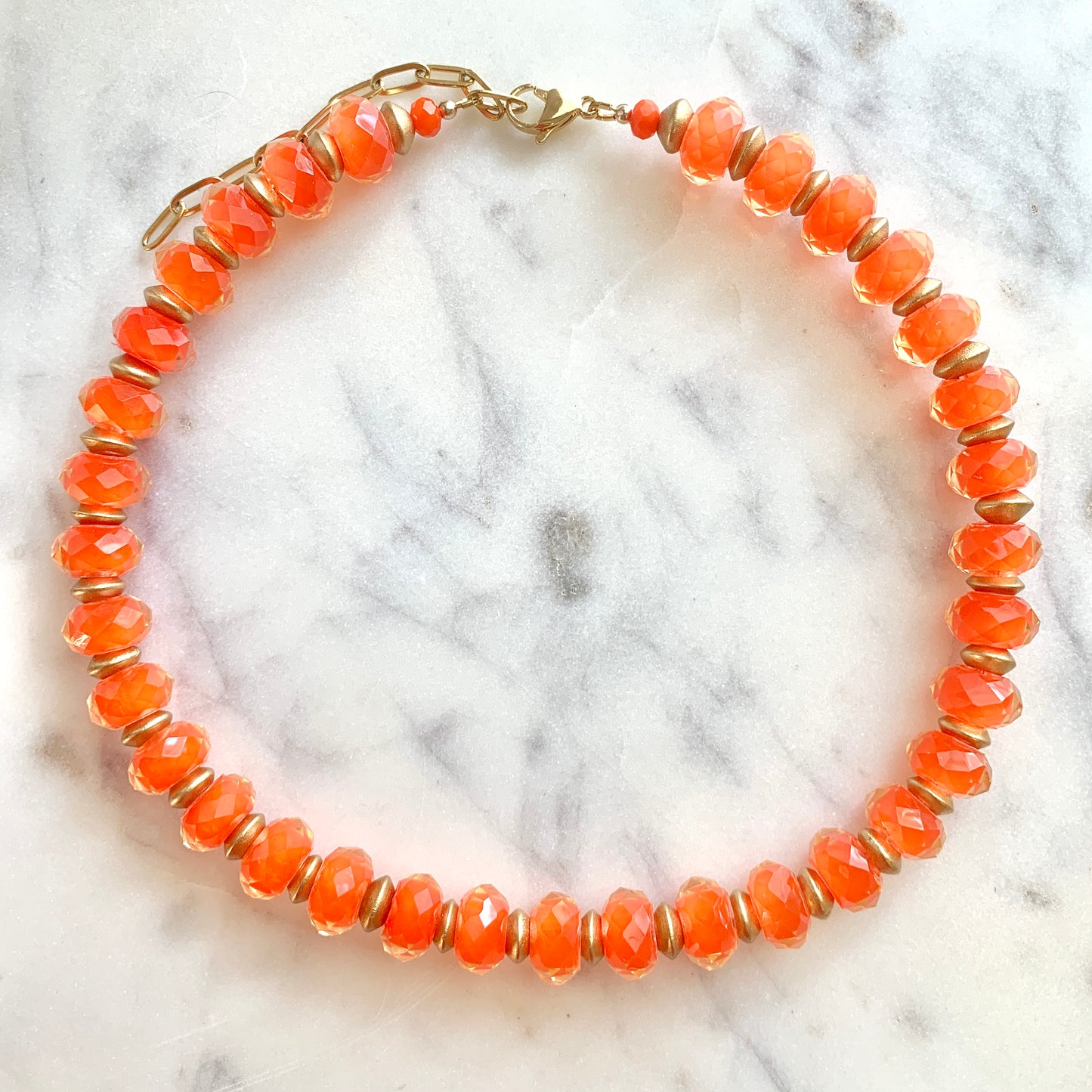 Neon Orange Summer Fun Necklace