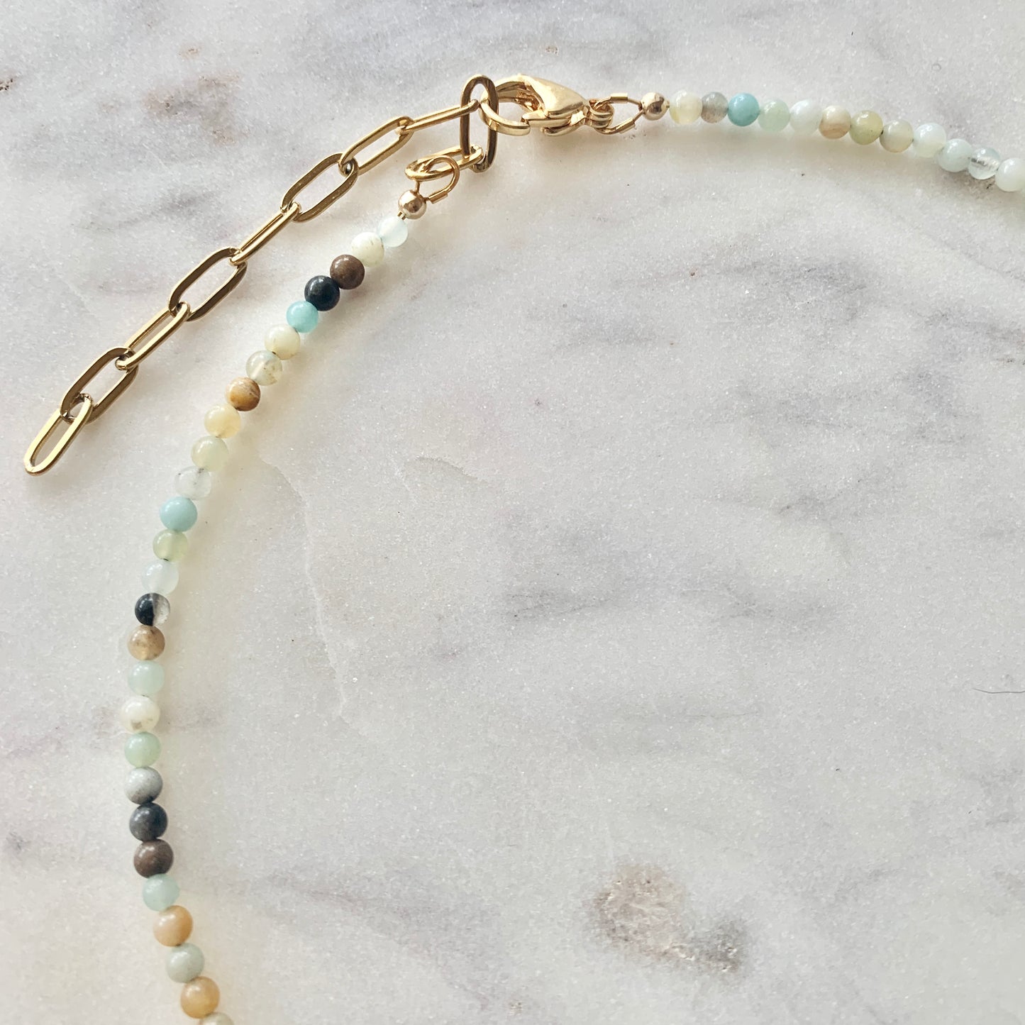 Amazonite Shell Letters Name or Initials Necklace