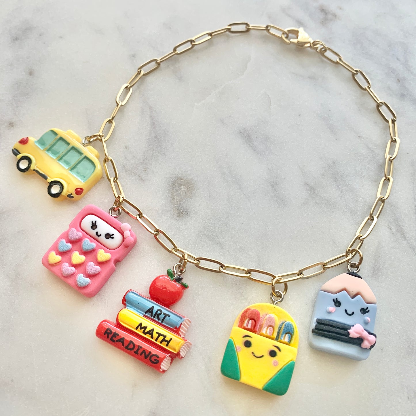 Back to School Paperclip Chain Charm Necklace