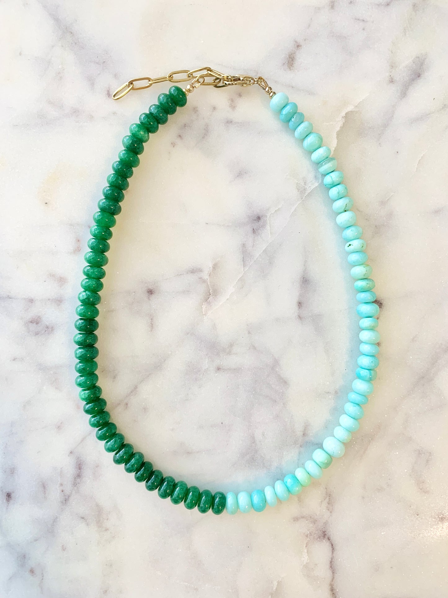 Opal and Jade Gemstone Necklace