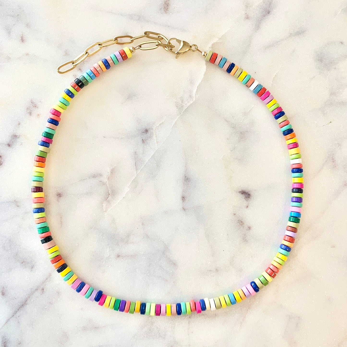 Enamel Rainbow Choker Necklace