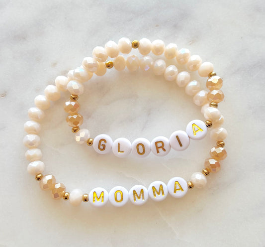 Custom Name Bracelet - Glass