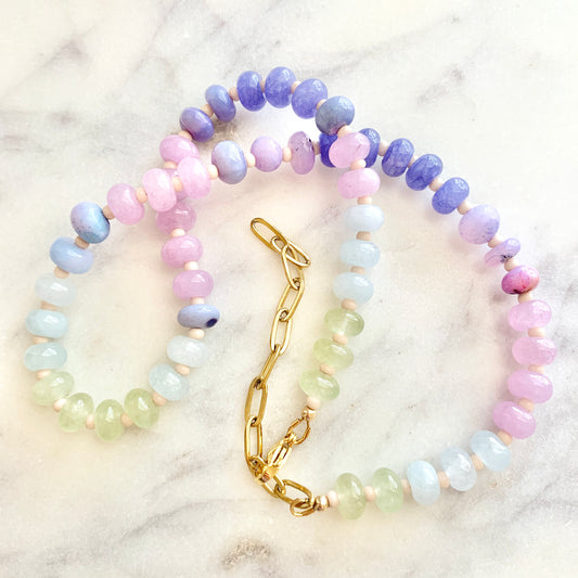 Sea Glass Opals Gemstone Necklace