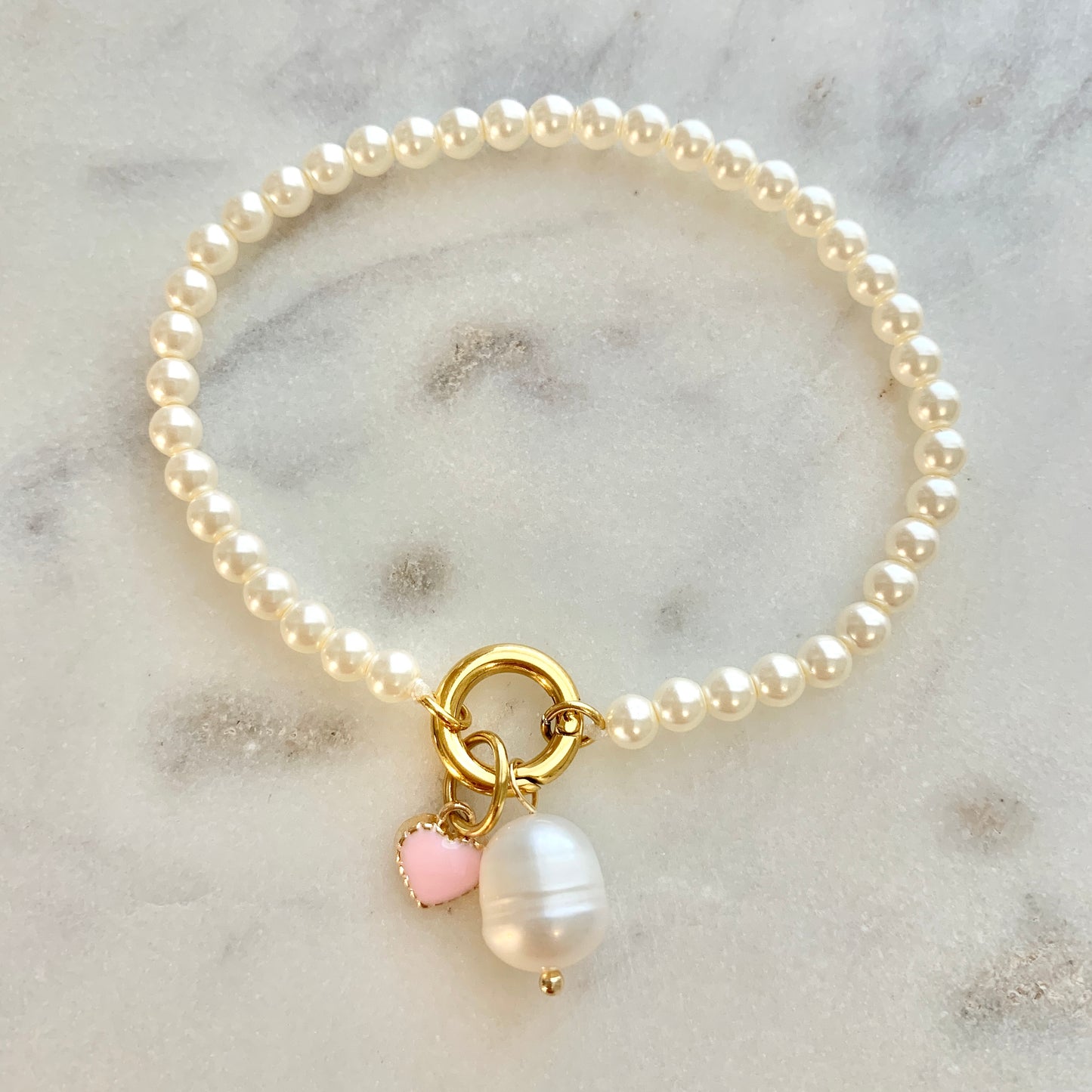 Pearl Charm Keeper Bracelet