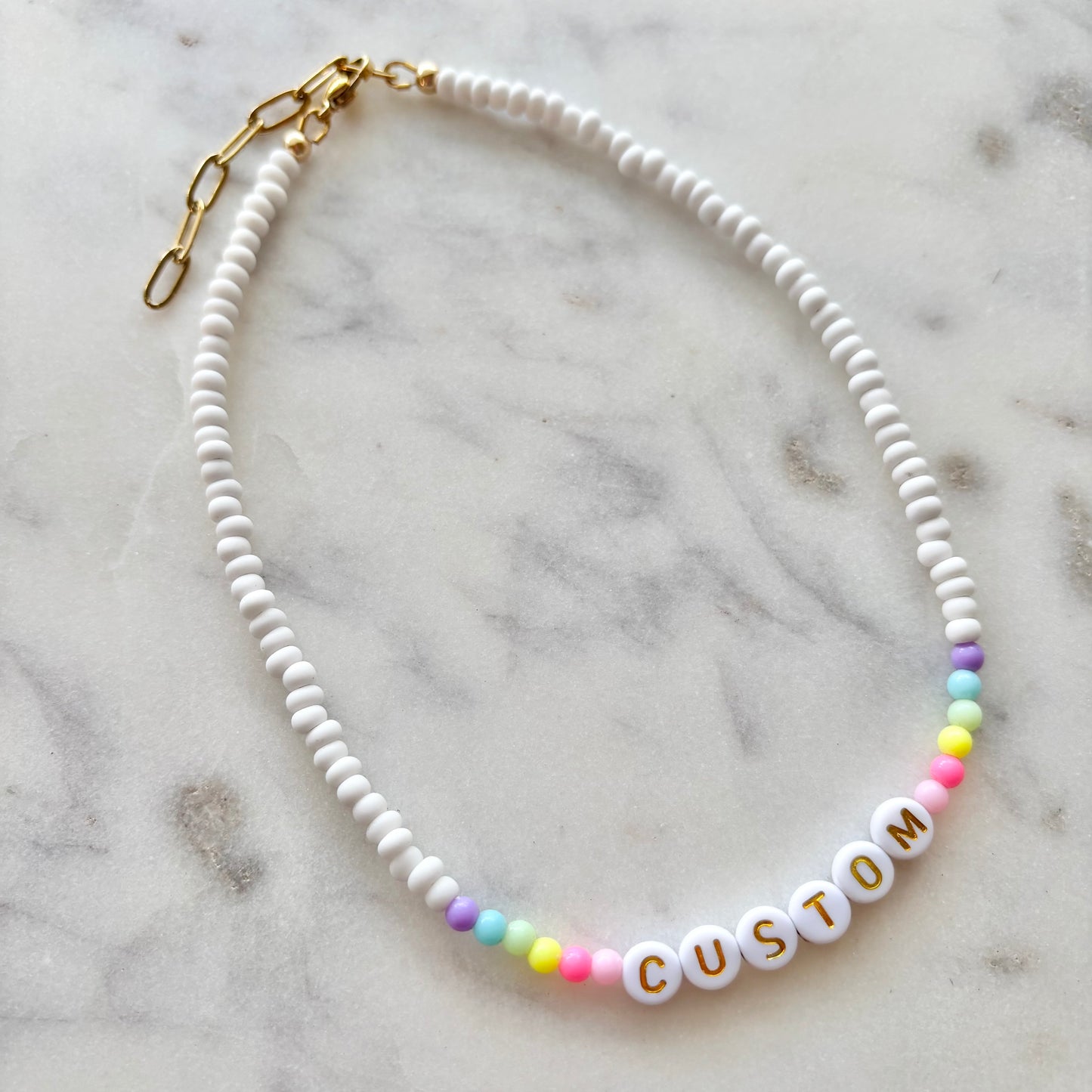Custom Pastel Rainbow Name Necklace