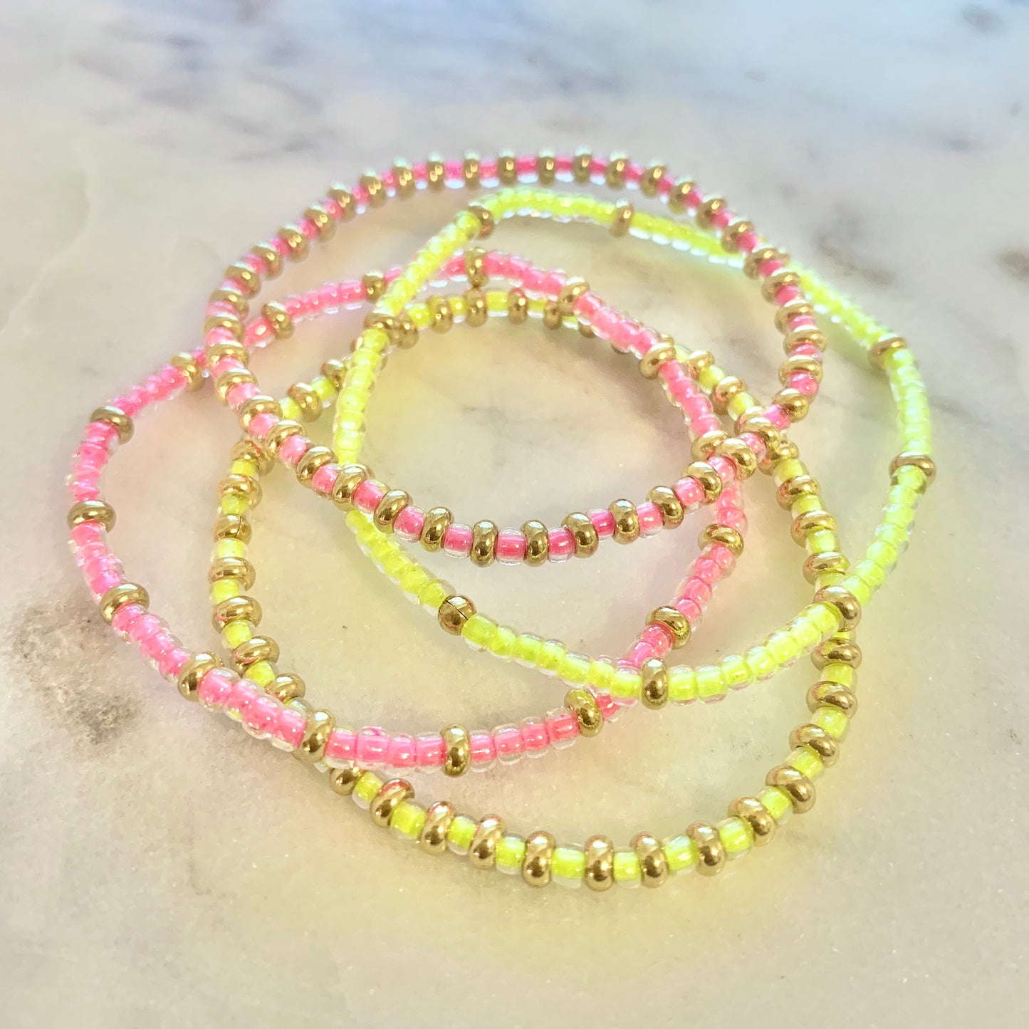 Neon and Golds Summer Set of 4