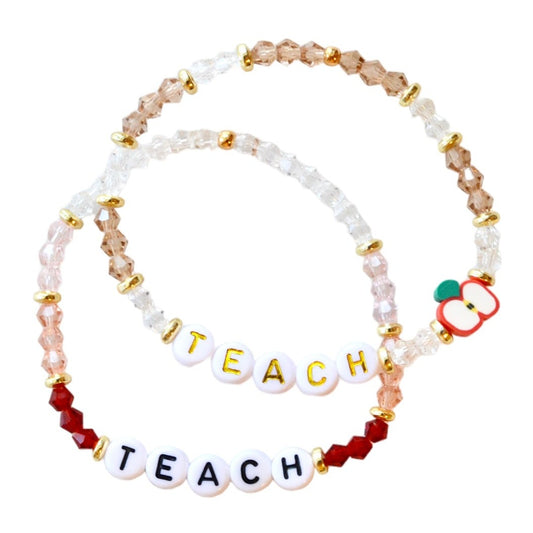 TEACH Beaded Stretch Bracelet