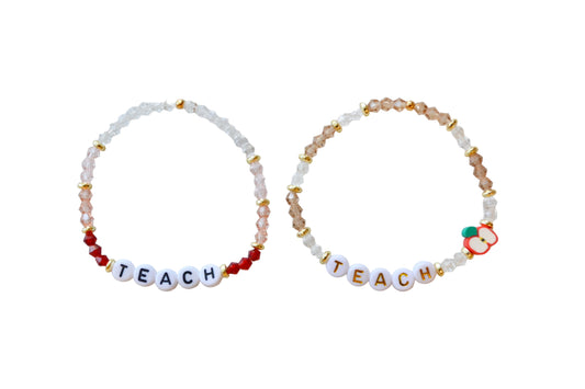 TEACH Beaded Stretch Bracelet