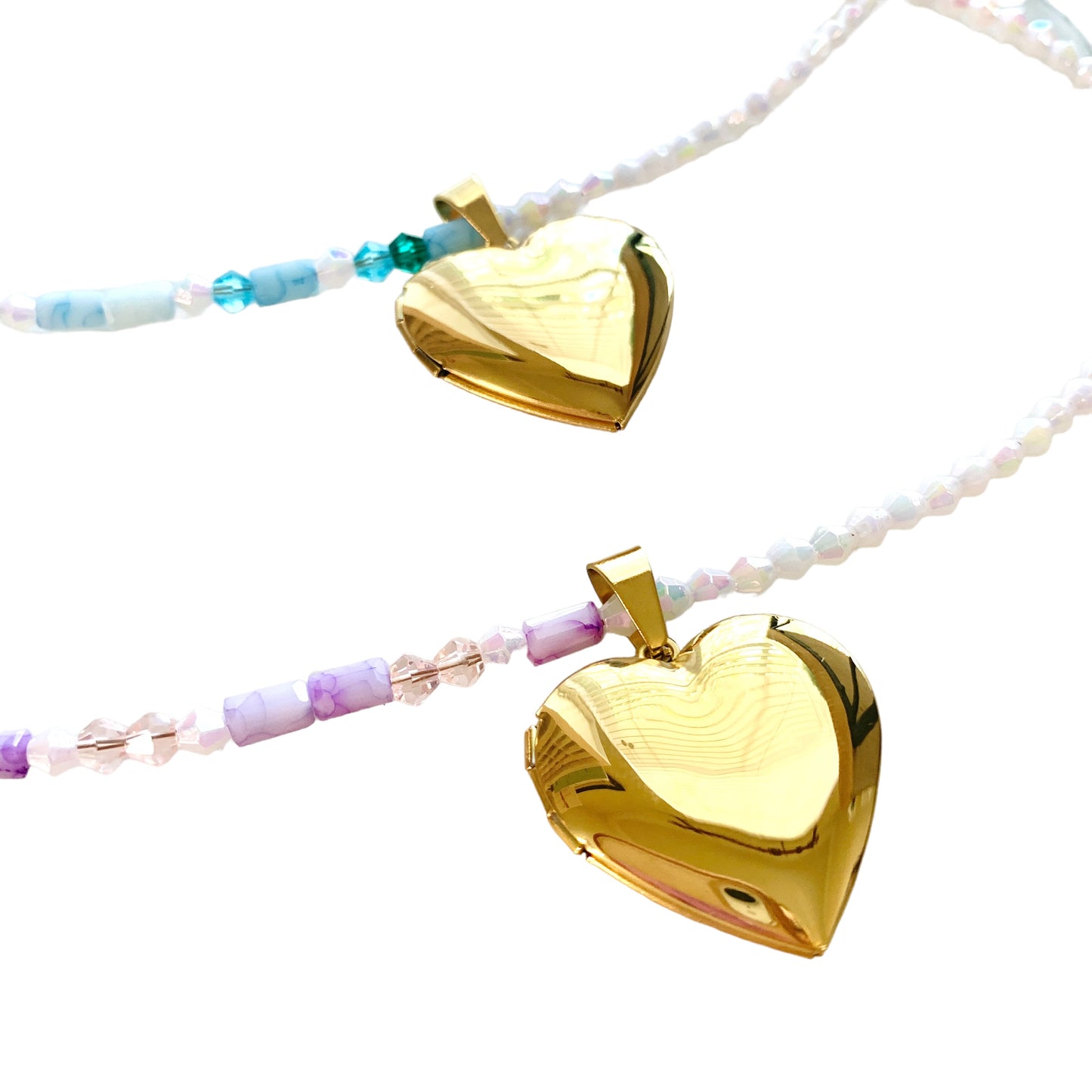 Heart Locket Beaded Necklace