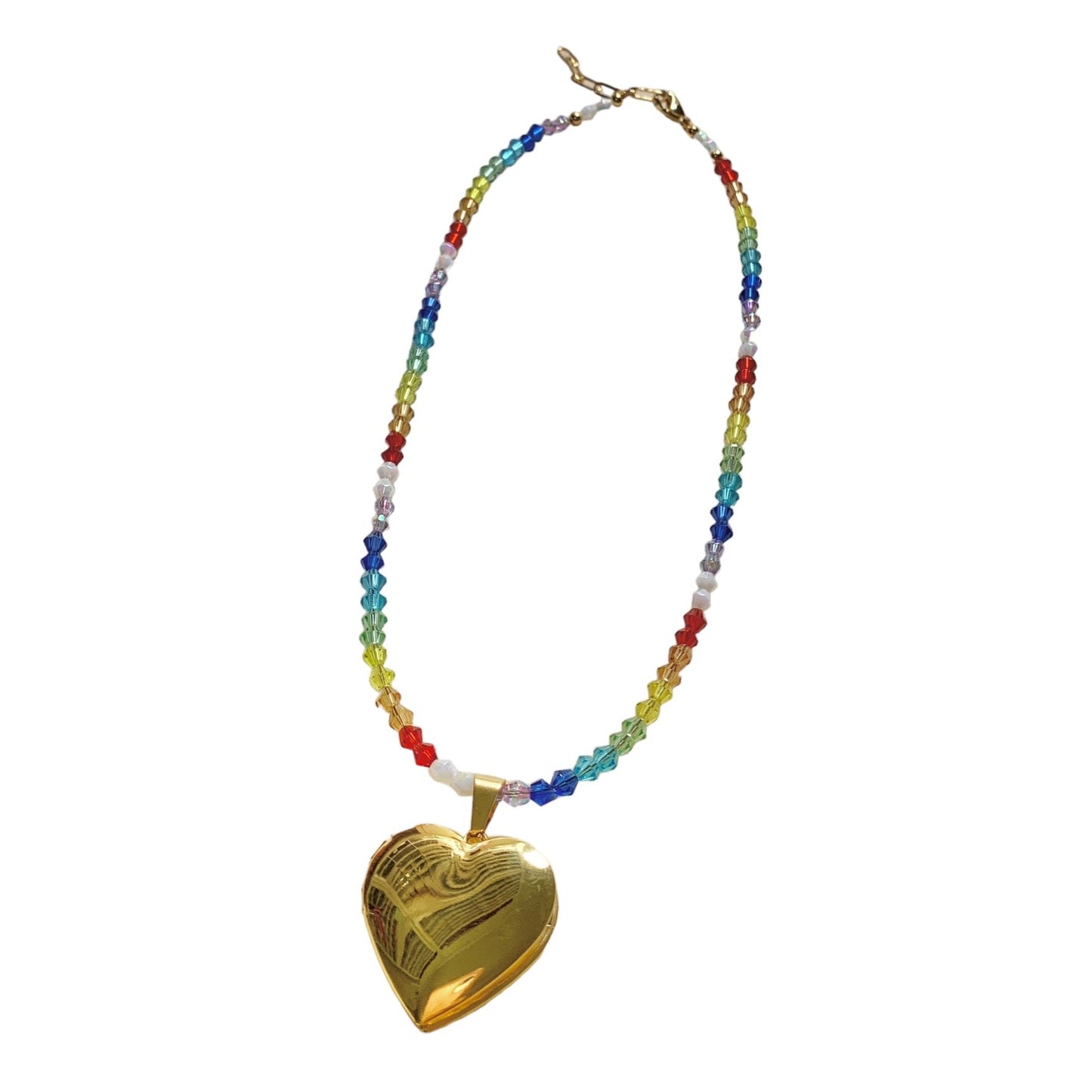 Heart Locket Beaded Necklace