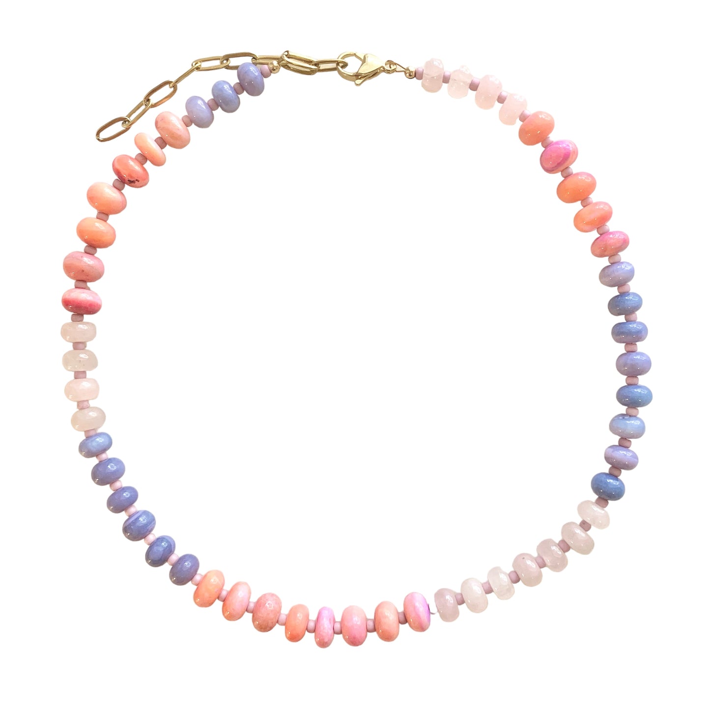 Pinks, Corals, and Purples Opal Gemstone Necklace