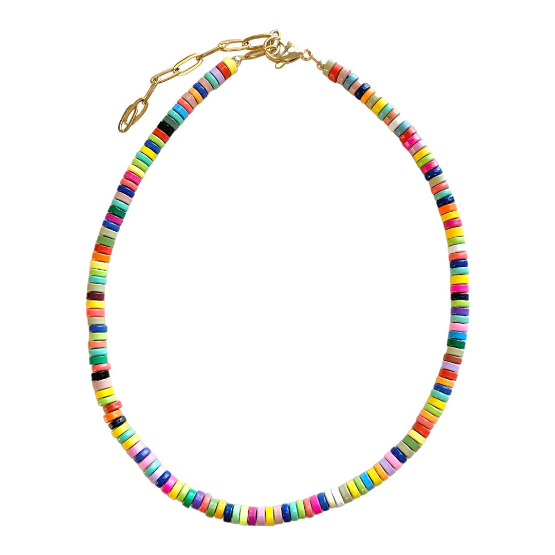 Enamel Rainbow Choker Necklace