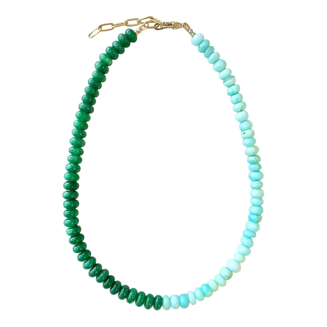 Opal and Jade Gemstone Necklace