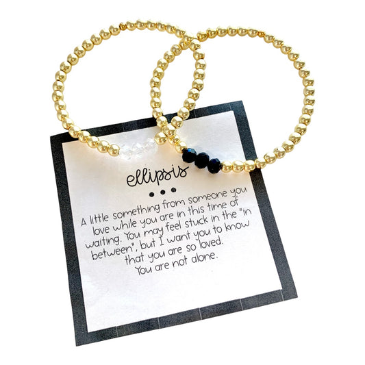 Ellipsis Message Beaded Stretch Bracelet