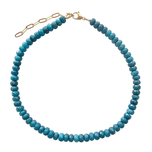 Dark Aqua Glass Necklace