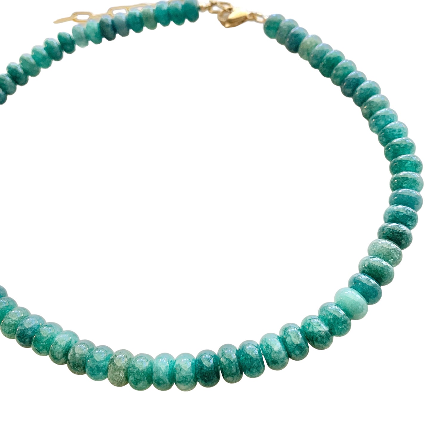 Deep Sea Aqua Opal Gemstone Necklace