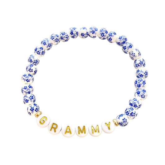 Porcelain Floral Name or Word Bracelet