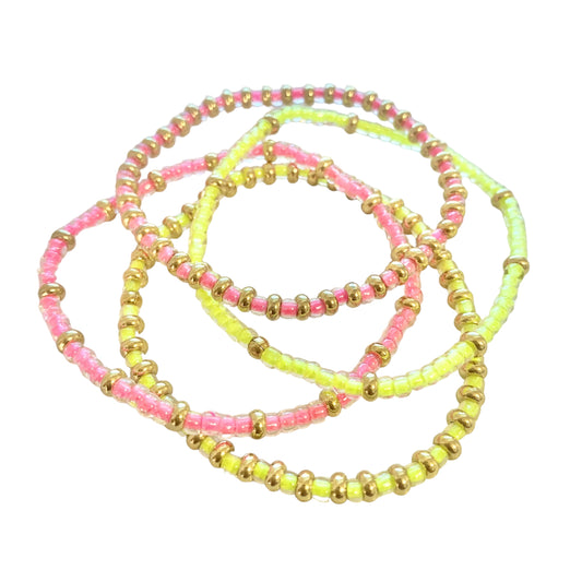 Neon and Golds Summer Set of 4