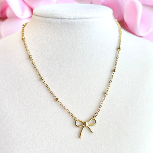 Gold Bow Necklace