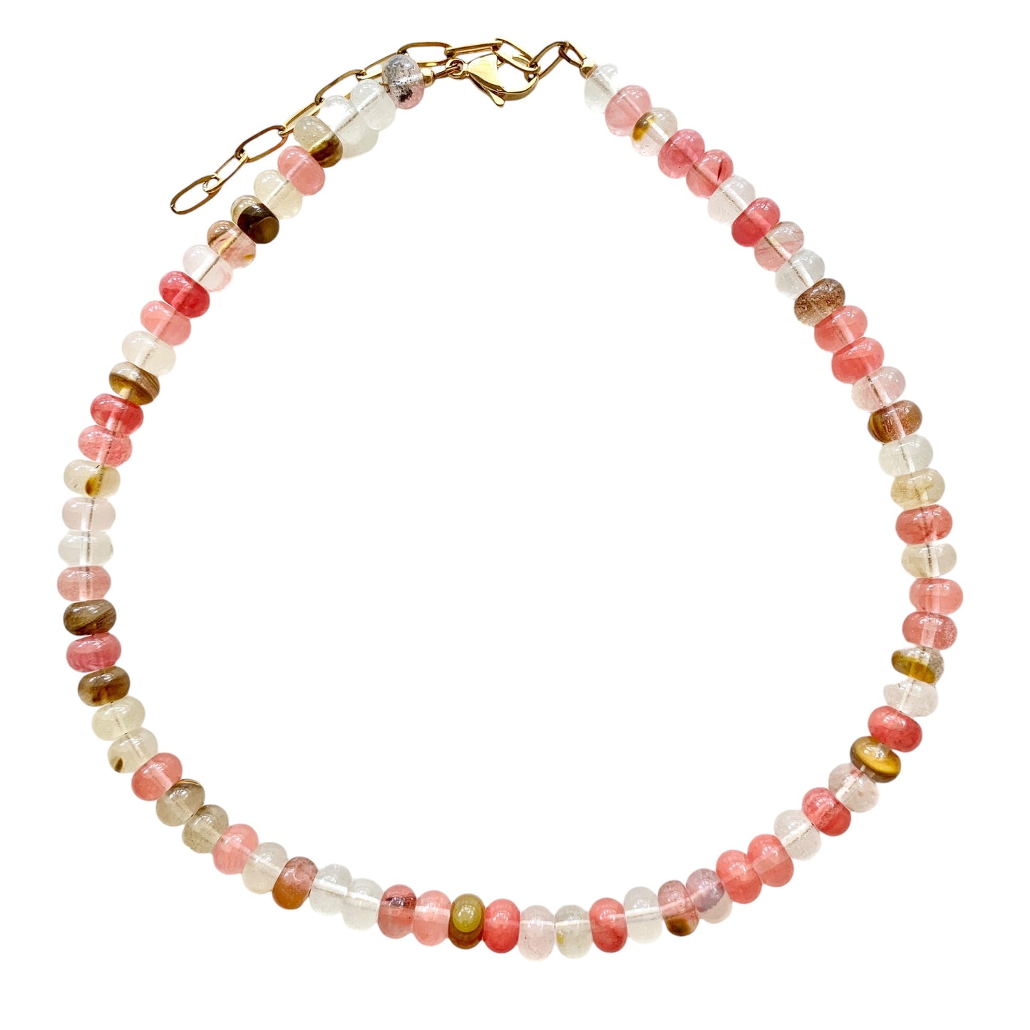 Neutral Pinks Gemstone Necklace