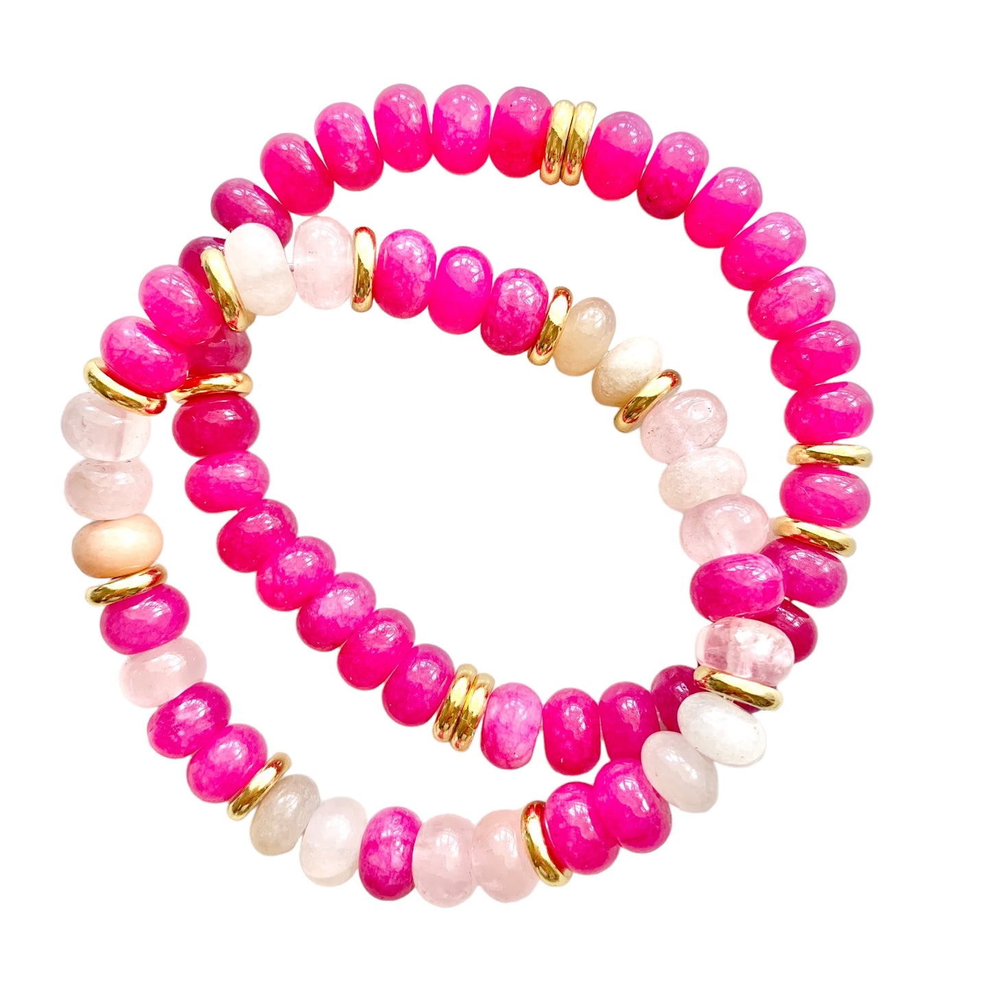 Pink Opals Gemstone Stretch Bracelet