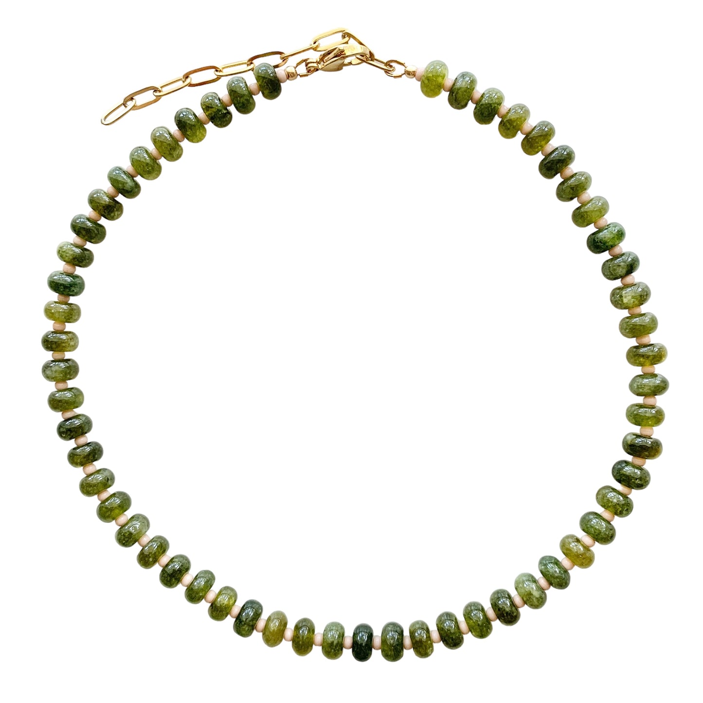 Olive Green Opal Gemstone Necklace