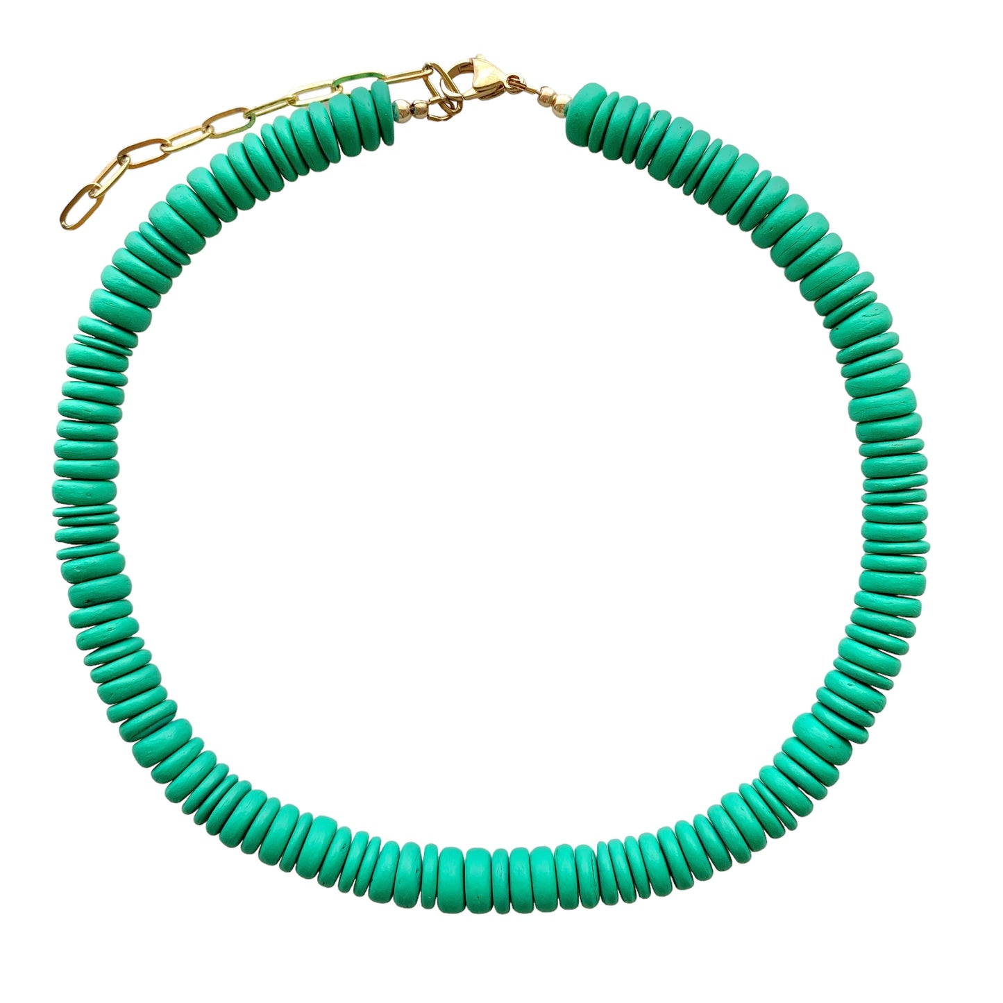 Turquoise Wood Heishi Necklace