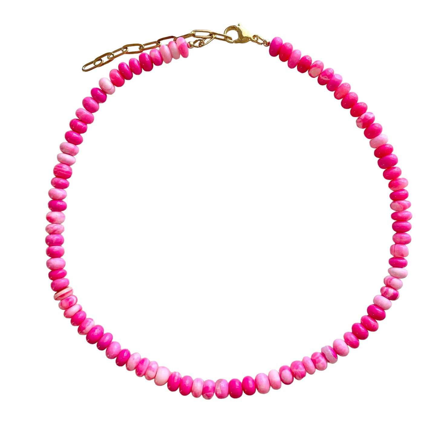 Hot Pink Opal Gemstone Necklace