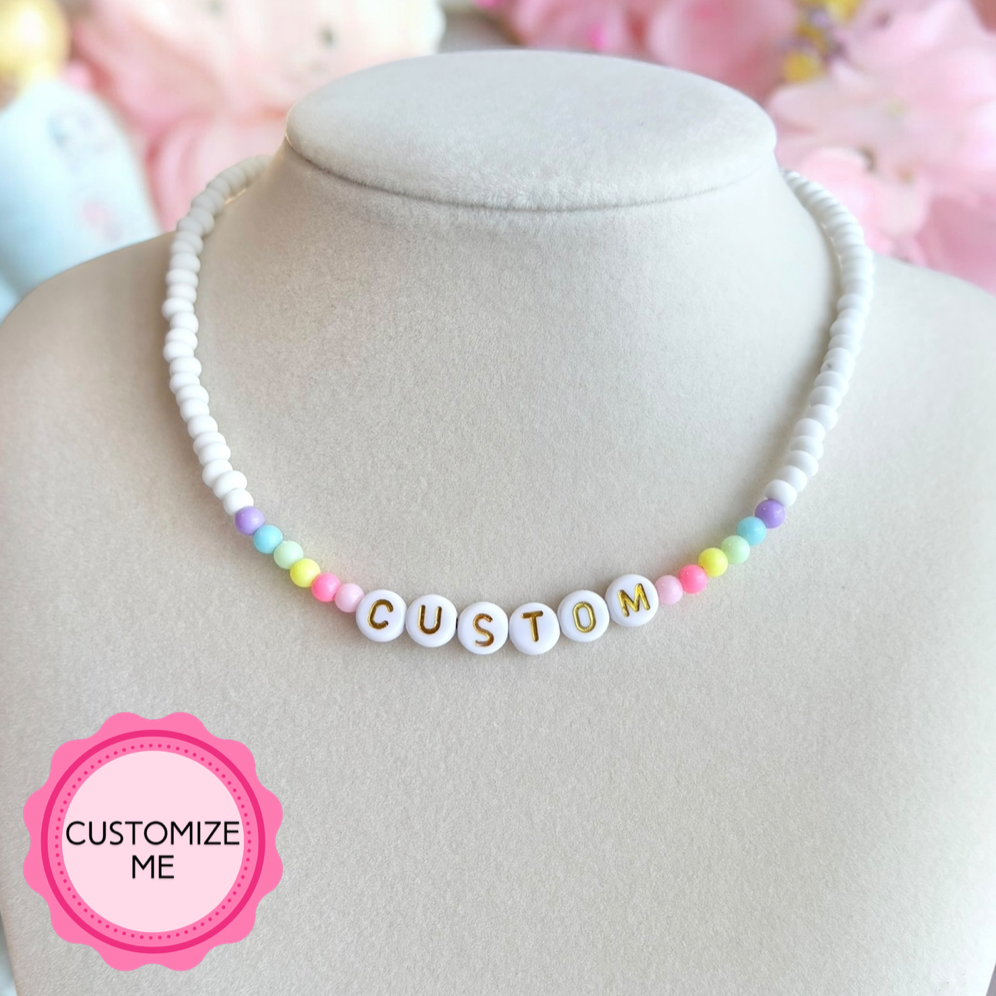 Custom Pastel Rainbow Name Necklace