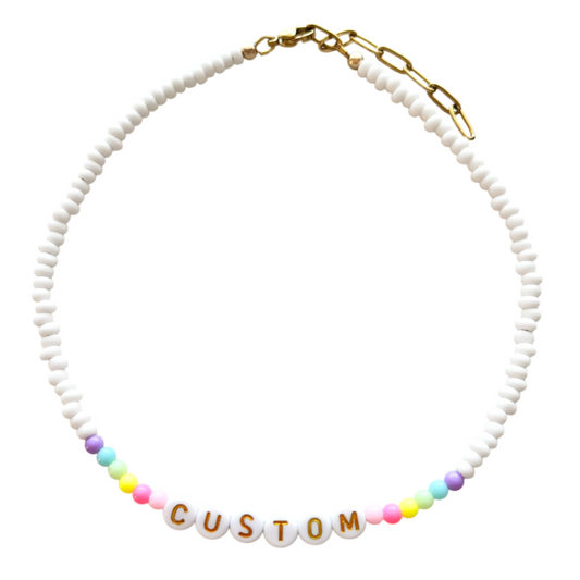 Custom Pastel Rainbow Name Necklace