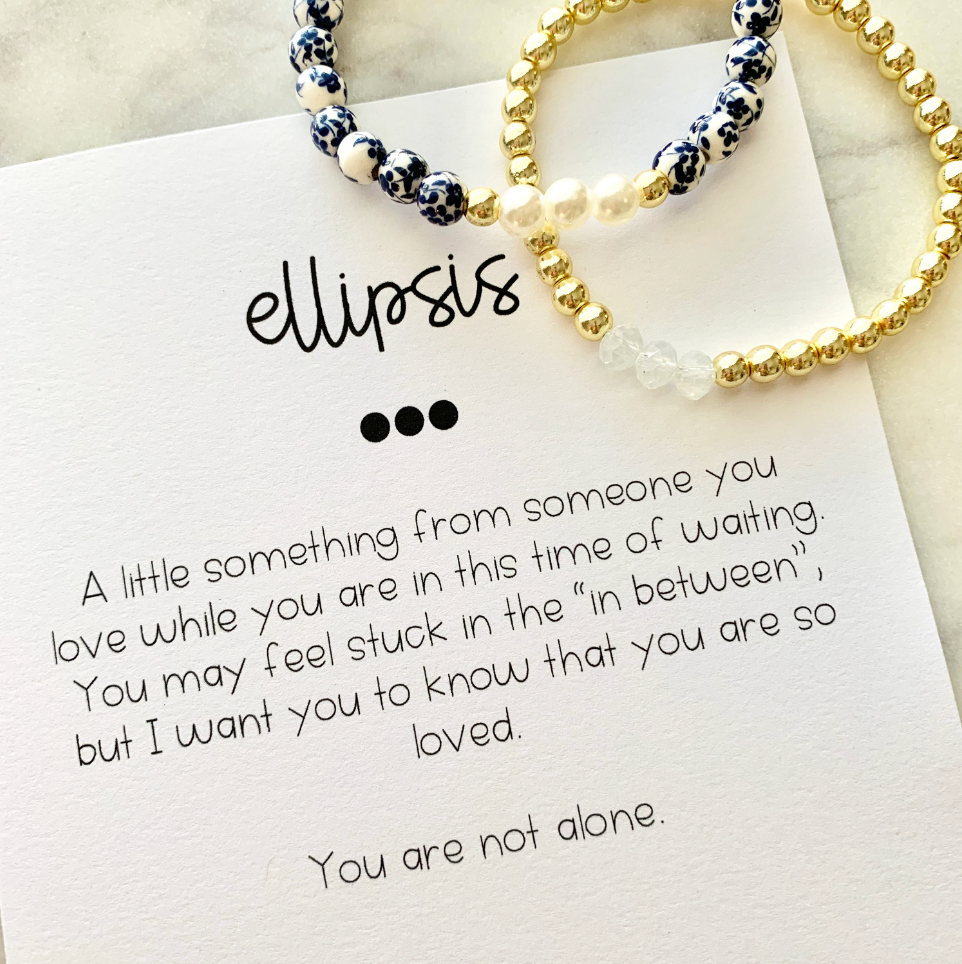 Ellipsis Message Beaded Stretch Bracelet