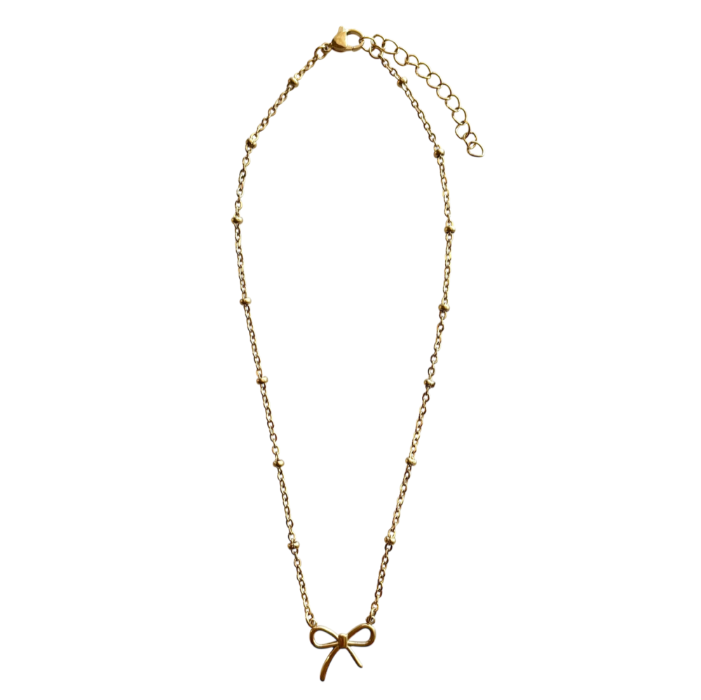 Gold Bow Necklace