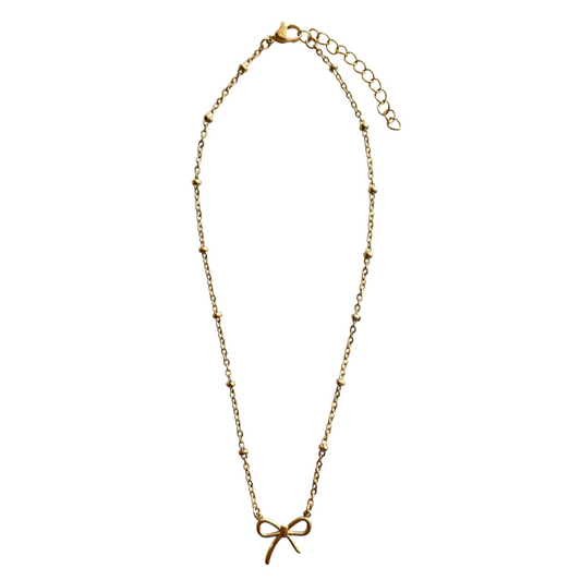 Gold Bow Necklace