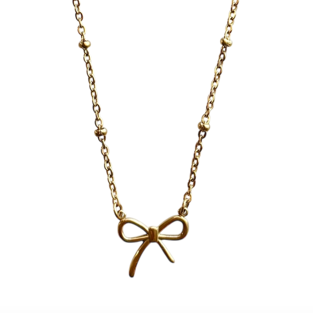 Gold Bow Necklace
