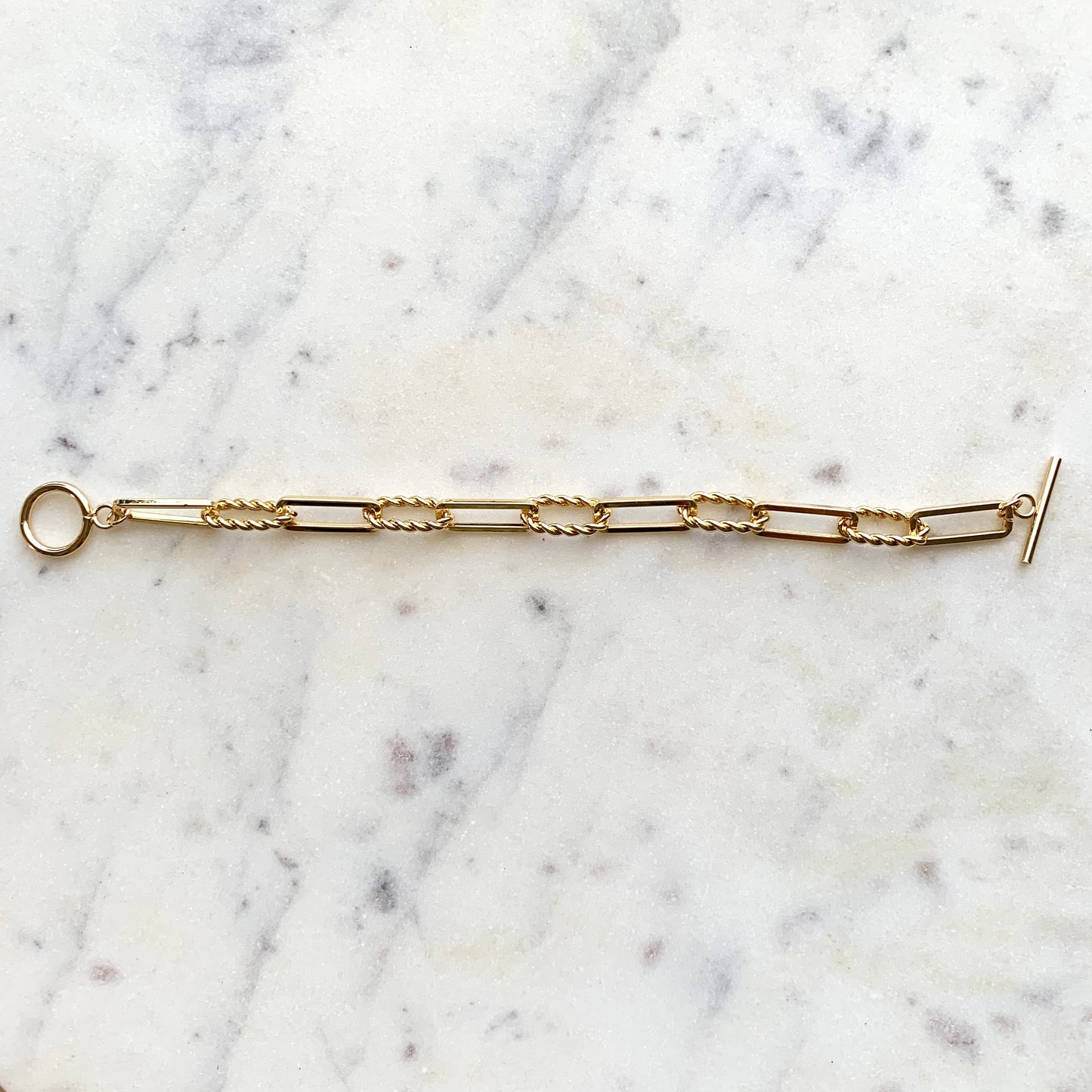 18k Gold Plated Paperclip Chain Bracelet